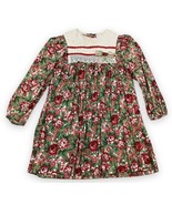 Vtg 80s 90s Rare Editions Holiday Floral Dress Bib USA Made Christmas La... - £18.52 GBP