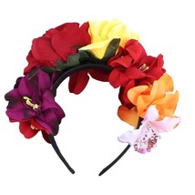 Bloomy Rose Flower Crown Day of the Dead Headband Halloween Costume Mexi... - £25.99 GBP