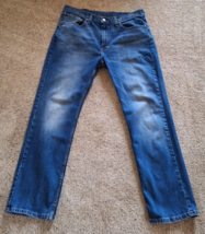 Levi&#39;s 514 Jeans Men 36 Blue Slim Straight Wash Denim Rancher Western 36x29 - £15.60 GBP