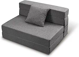 Folding Sofa Bed, 6 Inch Memory Foam Couch, Convertible Sleeper Chair Fl... - £238.99 GBP