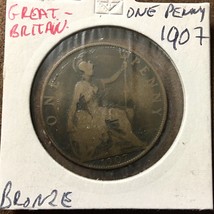 1907 Great Britain 1 Penny Coin - £6.65 GBP