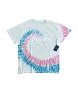 Lucky Brand Women M Off-White Beige Tie Dye Fender Guitar Boyfriend T-Shirt - $23.74
