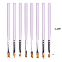 Premium Nail Art Brushes Set - 8 pcs - UV Gel Flower Drawing Pens - £7.48 GBP