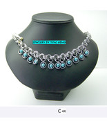 C44 aluminum chainmaille necklace with turquoise beads - $47.96 CAD