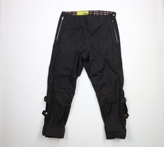 Vintage 70s Barbour Mens 40x30 Waxed Cotton Lined Motorcycle Riding Pants Black - £201.54 GBP