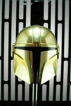 Star Wars Mandalorian Helmet Gold Chrome Boba Fatt Helmet - £129.69 GBP