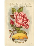 Embossed DB Postcard K026 Birthday Joys Rose Oval Vignette of Windmill S... - $96.92 MXN