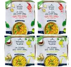 Passage To India Thai Yellow &amp; Thai Red Veg Curry Bowl, Variety 4-Pack - £30.93 GBP