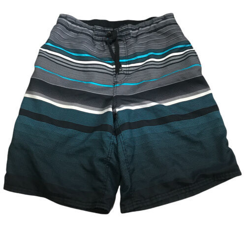Op. Gray Blue White Black Striped Print Men Swim Board Liner Shorts Size... - $14.25