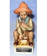 Lionstone Sculptured Ceramic Decanter Cowboy Eating 1975 Old West Series - $19.95