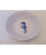 NWT Secret Celebrity Melamine Serving bowl Seahorse Ocean Blue White Emb... - $39.32 CAD