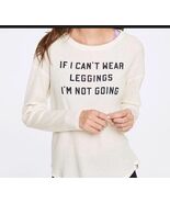 VICTORIAS SECRET PINK IF I CANT WEAR LEGGINGS WAFFLE CREW KNIT TEE SHIRT... - $16.47