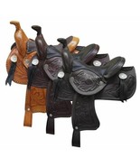 Western Horse Miniature Leather Saddle 5&quot; Seat Decoration Novelty Color ... - £22.66 GBP