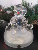 Cristal D&#39;Arques Snowman Musical Figurine 24% Lead &quot;Frosty The Snowman&quot; Crystal - £5.89 GBP