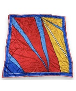 Vtg 60s Vera Neumann Red Blue Gold Abstract Square Scarf Silk Hand Rolle... - £19.01 GBP