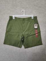 Eddie Bauer Relaxed Fit Chino Short Men 36 Army Green Flat Front 100% Co... - $26.60