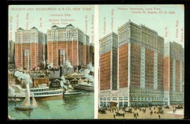 Vintage Postcard Hudson Manhattan Railroad Terminal NY to Japan Yokohama Cancel - £9.65 GBP