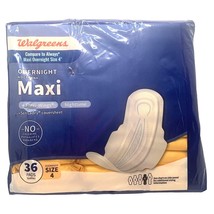 Walgreens Flexi Wings Maxi Pads Overnight 36PK Size 4 - £7.76 GBP