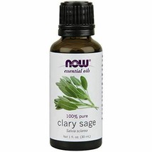 NEW NOW Essential Oils 100% Pure Clary Sage Oil Salvia Sclarea 1 Fluid Ounce - £17.76 GBP