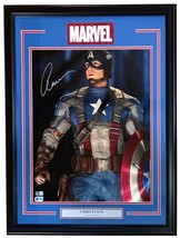 Chris Evans Signed Framed 16x20 Captain America Photo BAS LOA - $678.99