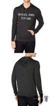 Michael Kors Mens Merino Wool  Sweater Charcoal Pullover Hooded - £76.24 GBP