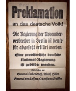 Original 'Proklamation an das deutsche Volk!' - Beer Hall Putsch in Munich 1923 - $75,000.00
