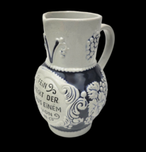 German Marzi Remy Salt Glaze Creamer Pitcher Fein Schmeckt Der Wein Vintage - £13.25 GBP