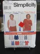 Simplicity 7034 Design Your Own Plus Size Tops Shirts Pattern - Size 26W... - £7.75 GBP
