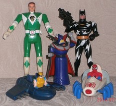 LOT 5 Power Ranger Batman Marvel Wolverine Masked Spiderman Toy Car Zurg Figures - £39.83 GBP