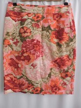 Talbots Straight Skirt Knee Length Pink Floral Spring Back Hidden Zip 2P Petite - £23.88 GBP