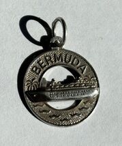 Sterling Silver Bermuda Cruise Ship Souvenir Nautical Vintage Charm Pend... - $39.50
