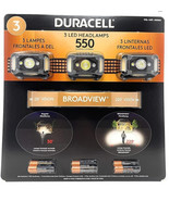 Duracell Headlamps 3 LED 550 Lumens Batteries Included Broadview 220 Deg... - $44.09 CAD