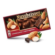 NUSSBEISSER DARK chocolate bar with almonds 100g FREE SHIPPING - £7.03 GBP