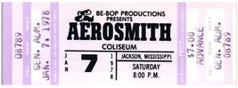 Vintage Aerosmith Ticket Stub Janvier 7 1978 JACKSON Mississippi Neuf Un... - £40.20 GBP