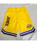 NBA UNK Lebron James #6 LA Lakers Basketball Jersey Shorts Gold Yellow v... - £20.87 GBP