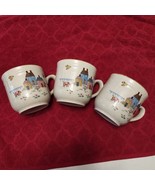 International Stoneware Heartland Village Japan Coffee Cup Set of 3 Vintage - $24.64 CAD