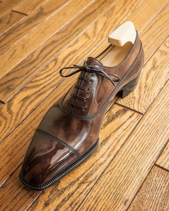 Men tailor made premium leather oxford shoes goodyear welted men dress shoes