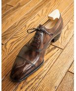 Men tailor made premium leather oxford shoes goodyear welted men dress s... - £144.32 GBP+
