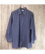 Van Heusen Dress Shirt Mens 16 1/2 L 32/33 Button-Up Blue Striped Long S... - £11.69 GBP