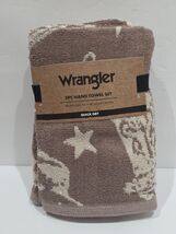 Wrangler Cowboy Boots Hat Hand Towels Tan Beige Set of 2 NEW! - $34.42