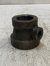 UFF Black Pipe Fitting Reducing Tee Cast Iron 2&quot; x 1-1/2&quot; 300 Psi C128 - $18.99