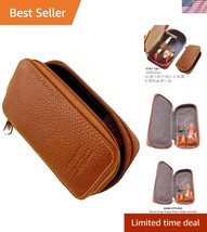 Parker Genuine Leather Travel Case for Double Edge Safety Razor - Saddle... - $39.50