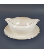 Flintridge China Bellmere Gravy Boat Attached Underplate (Off White/Plat... - £88.22 GBP