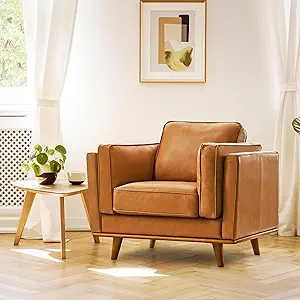 Valencia Artisan Full Leather Accent Chair 41.5 | Pure Full Italian Napp... - $1,945.99