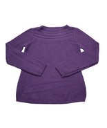 Croft Barrow Sweater Womens S Purple Long Sleeve Round Neck Acrylic Cabl... - £23.45 GBP