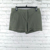 British Khaki Shorts Womens 4 Green Low Rise Chino Stretch Pockets Casua... - $17.95