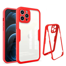 Transparent 360° Full Cover Case Designed For iPhone 12/12 Pro 6.1&quot; RED - £4.60 GBP