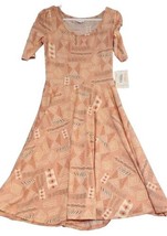NWT LuLaRoe Nicole Dusty Pink Aztec Abstract Dress Size Small Stretch Midi - £15.94 GBP