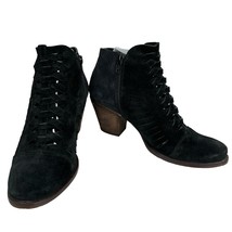 Free People Loveland Booties Boots 37 Black Suede 2.5&quot; Block Heels 6.5 - £39.96 GBP