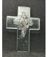Beautiful Vintage Catholic Church Cross Glass Handmade And Painted Austria - $726.44 MXN